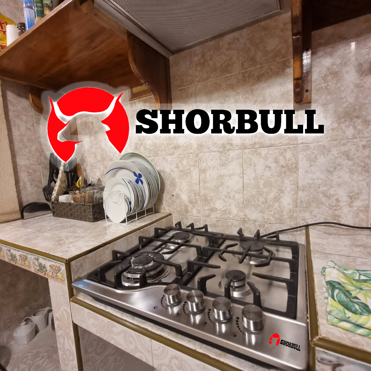 Parrilla Estufa 4 Cuatro Quemadores Acero Inoxidable Shorbull