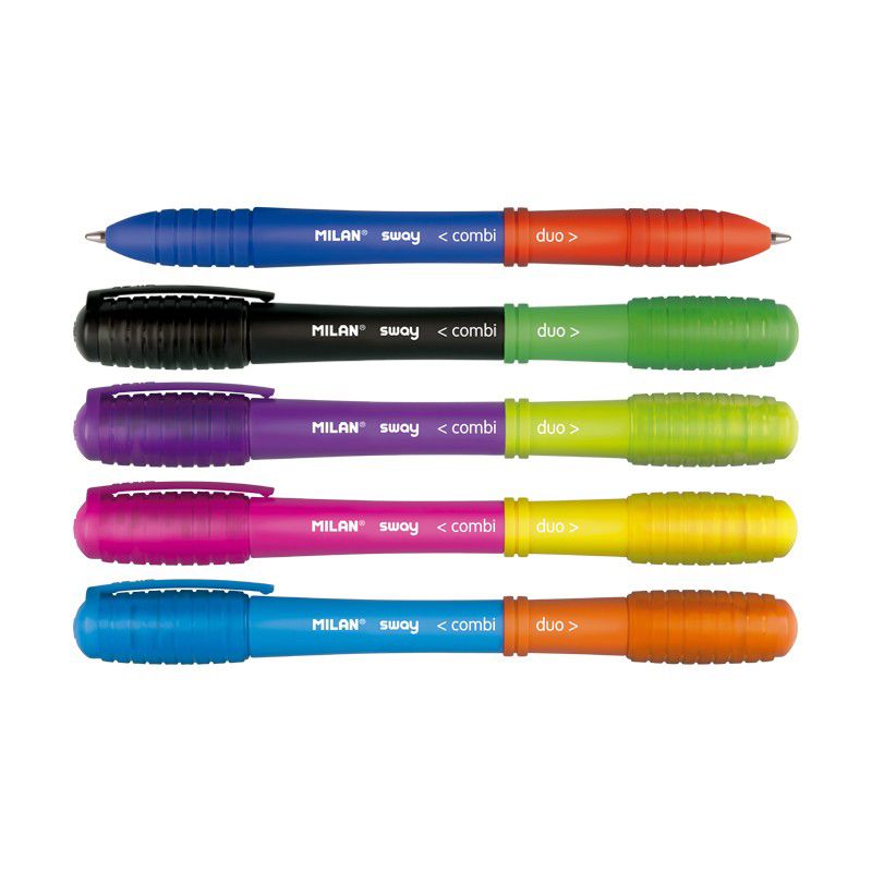 Set De 10 Estuches De Plumas Milan Sway Combi Duo Colores