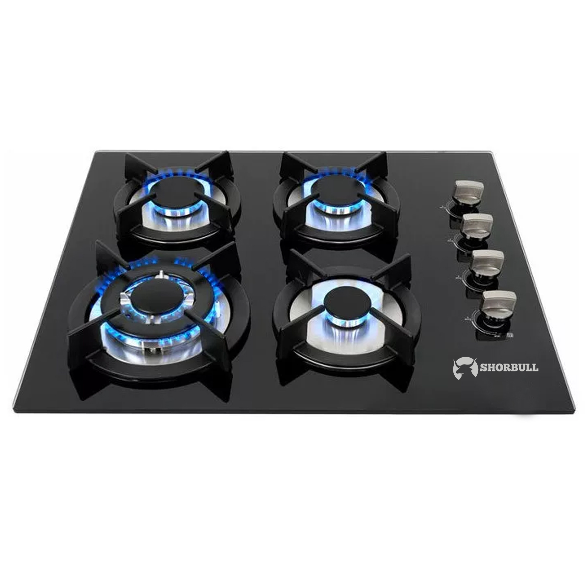 Parrilla Estufa 4 Cuatro Quemadores Vidrio Templado Shorbull