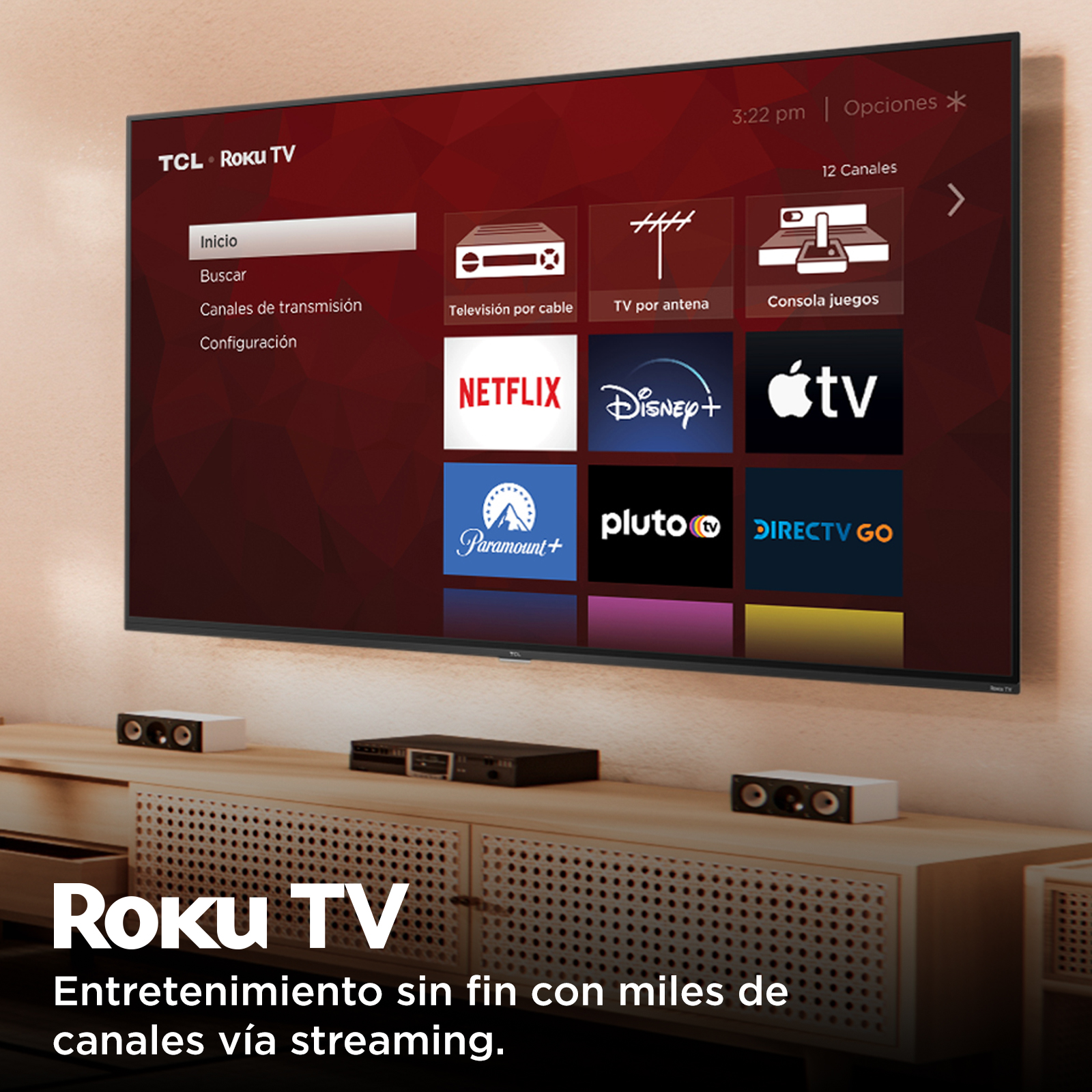 Pantalla TCL 32" HD 2K Roku TV 32S210R Smart TV