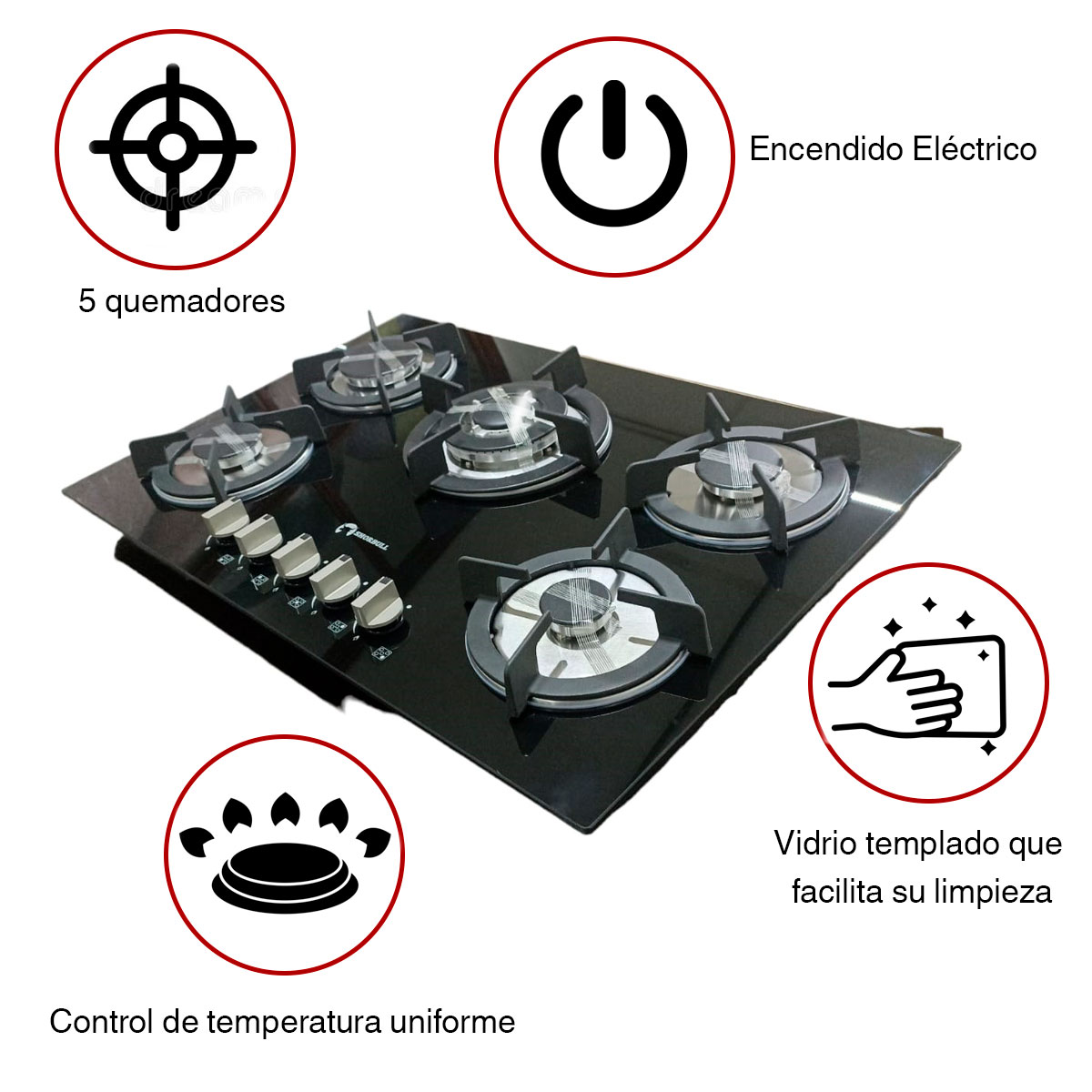 Estufa Eléctrica De Vidrio Templado Shorbull Con 2 Quemadores