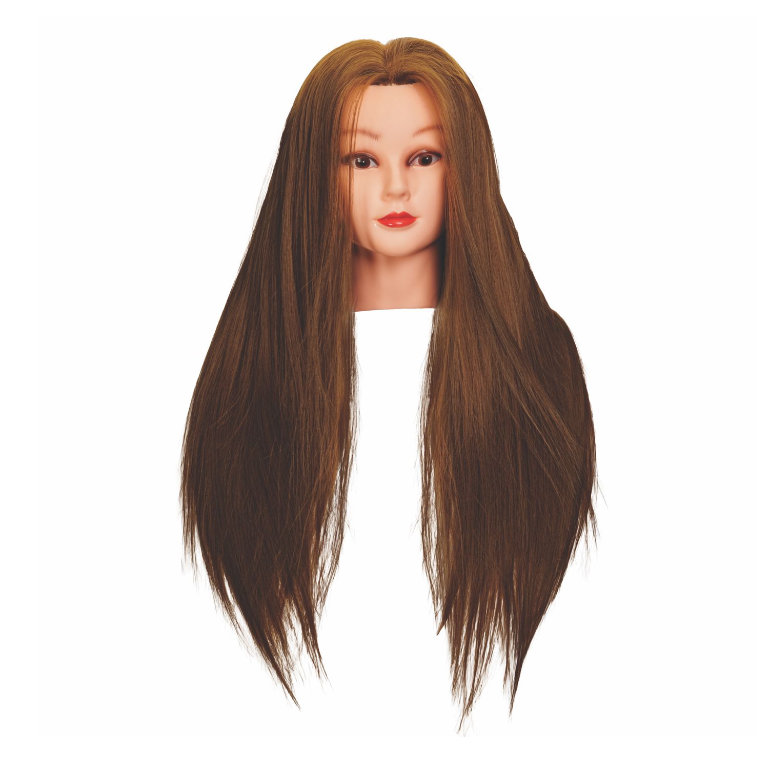 Cabezote Cabello Castaño Sintetico Letmex 24 Pulgadas