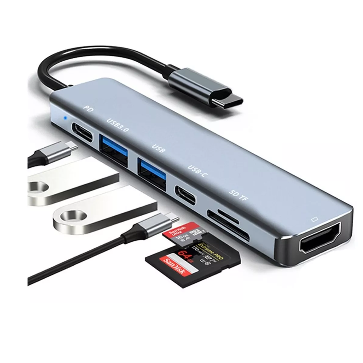 Adaptador Usb C Hub Thunderbolt 3 Hdmi Para Macbook Pro/air