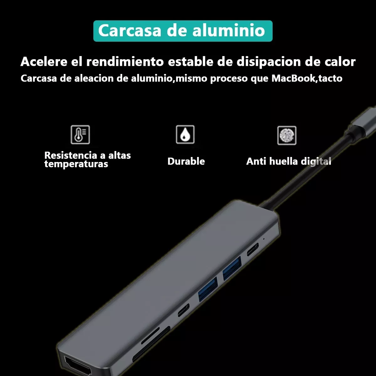 Adaptador Usb C Hub Thunderbolt 3 Hdmi Para Macbook Pro/air