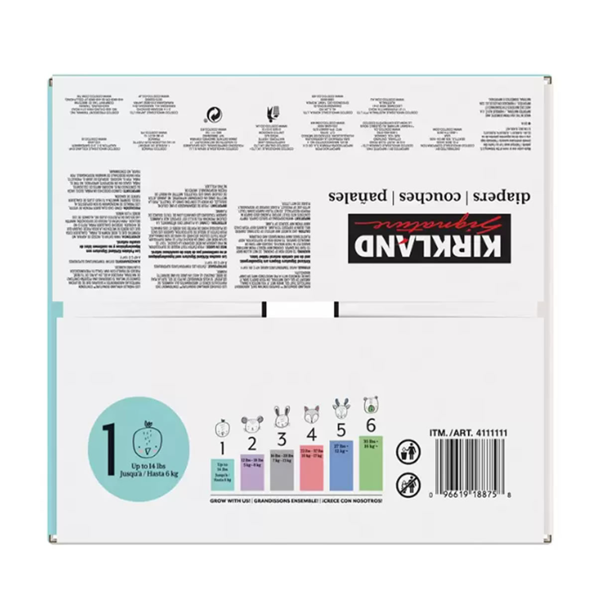 Pañales Kirkland Signature Etapa 1, Unisex 192 pzas