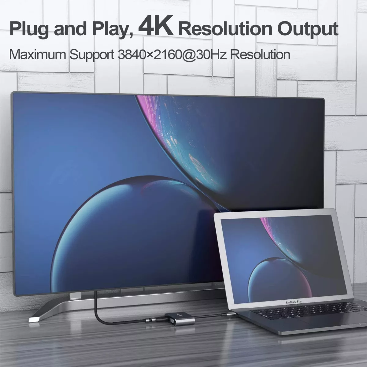 Adaptador Usb C A Hdmi Vga 4 En 1 Para Macbook/air Pro/iPad