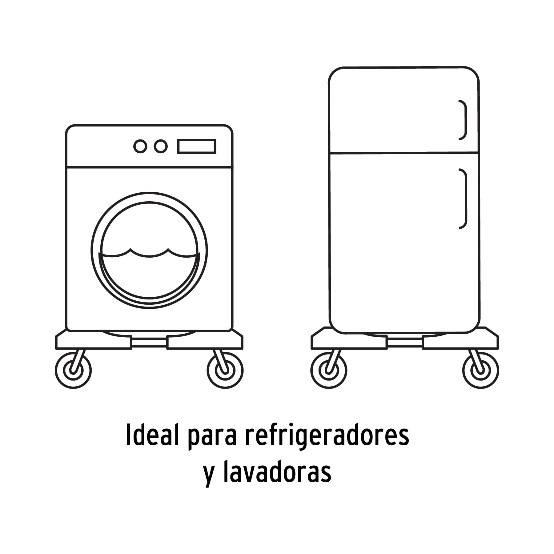 BASE CON RUEDAS PARA REFRI SECADORA LAVADORA ESTUFA MUEBLES