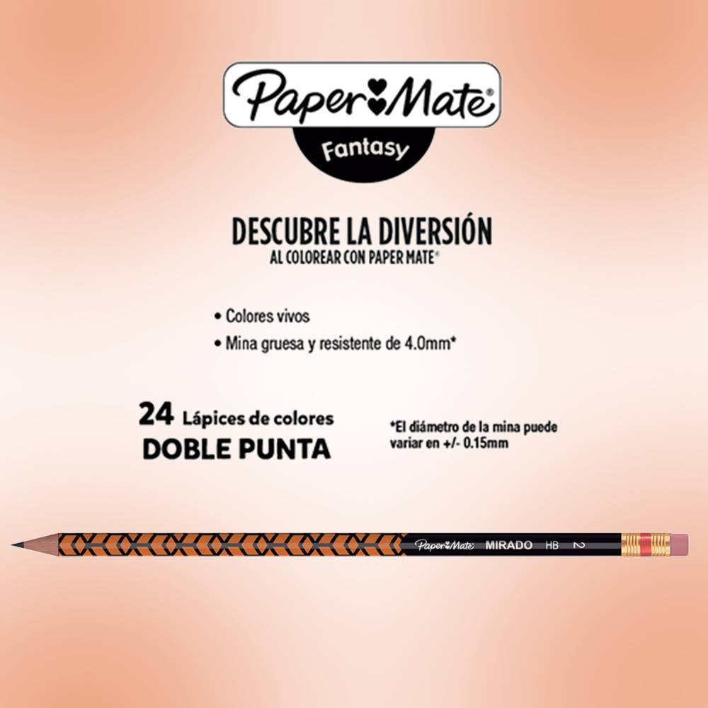 Paper Mate Fantasy Combo 24 Lápices de Colores 48 Colores + 12 Lápices de Grafito Mirado Vintage