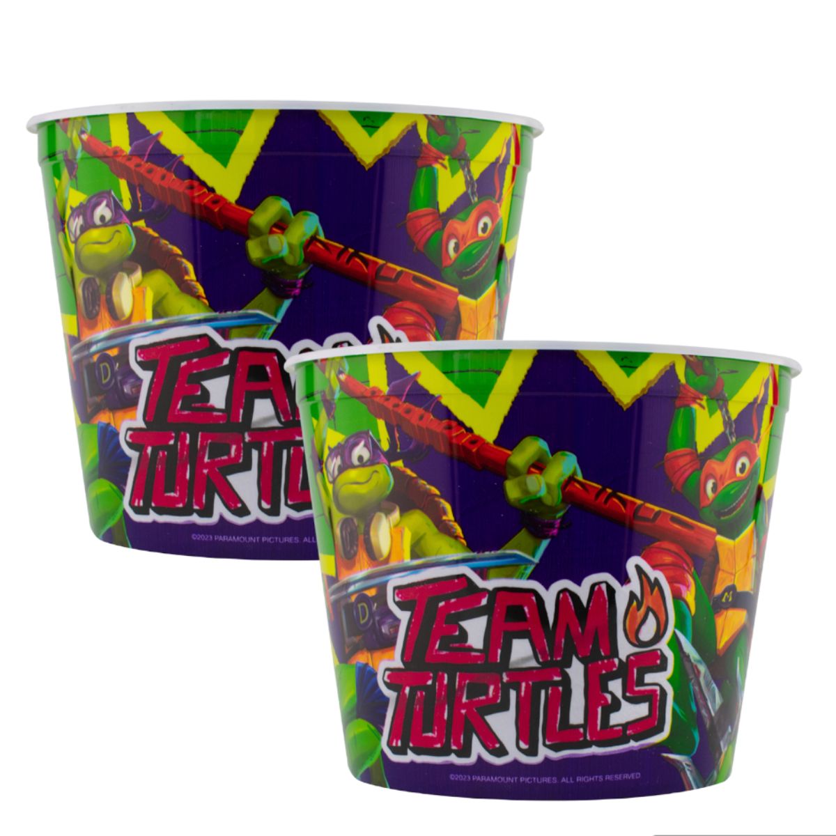 Fun kids 1669-1030 Juego Kit 2 Palomero Botanero Bote Plastico Nickelodeon Tortugas Ninjas Teen Turtle Ninjas 1.25L