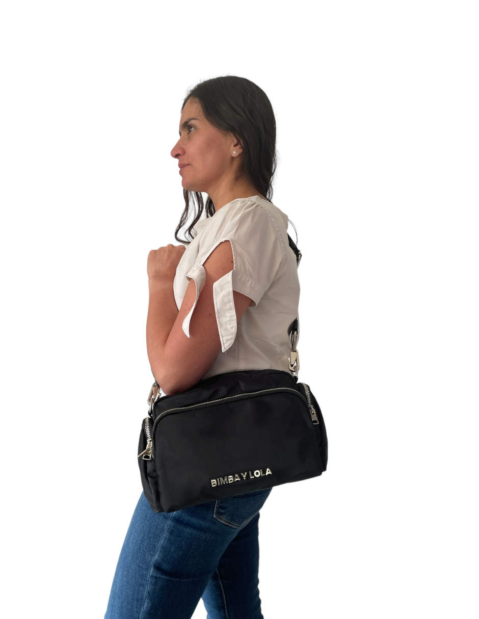 Bolsa Bandolera Negra Nylon Asa desmontable Bimba y Lola