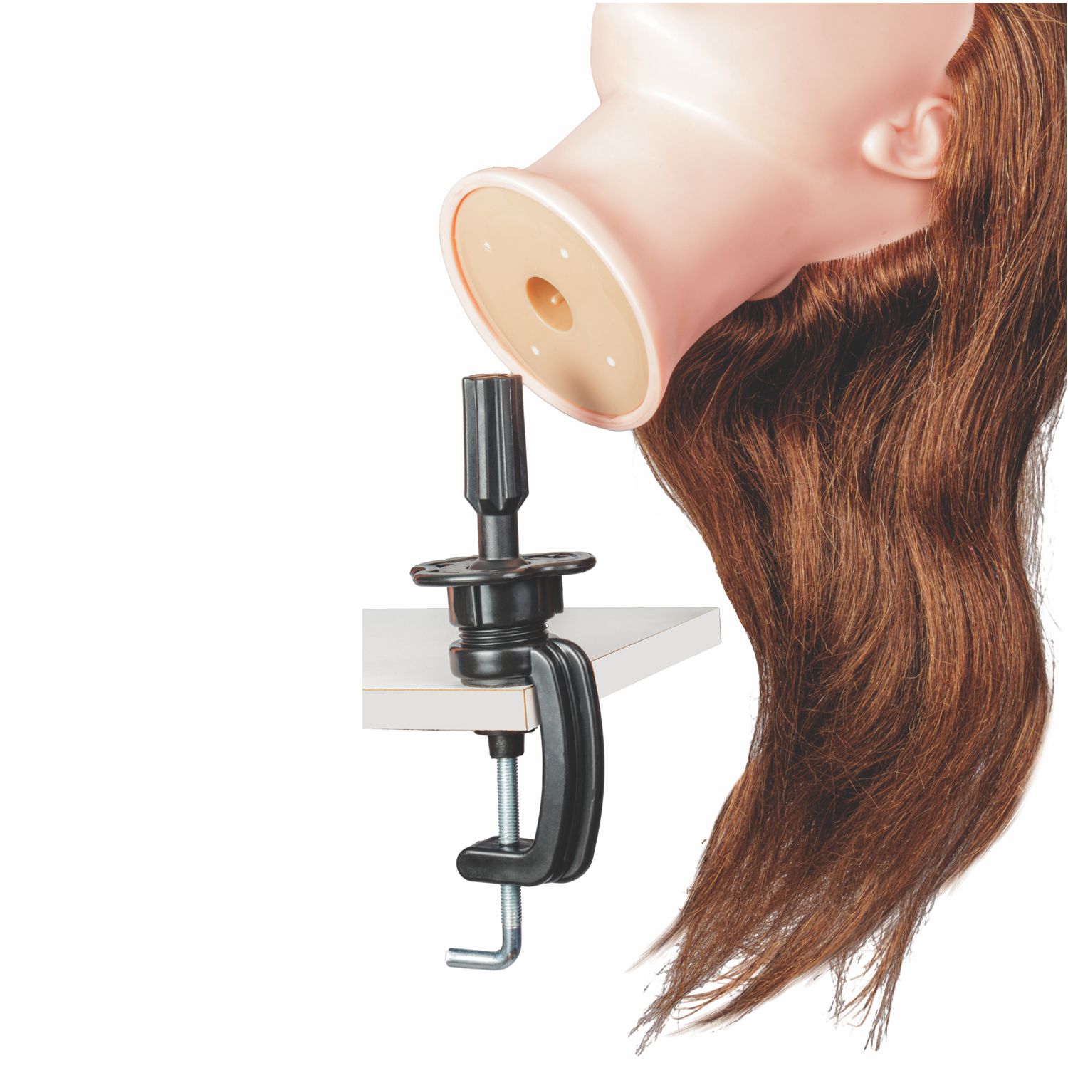 Cabezote De Practica Cabello Natural Castaño Oscuro 18 pulgadas