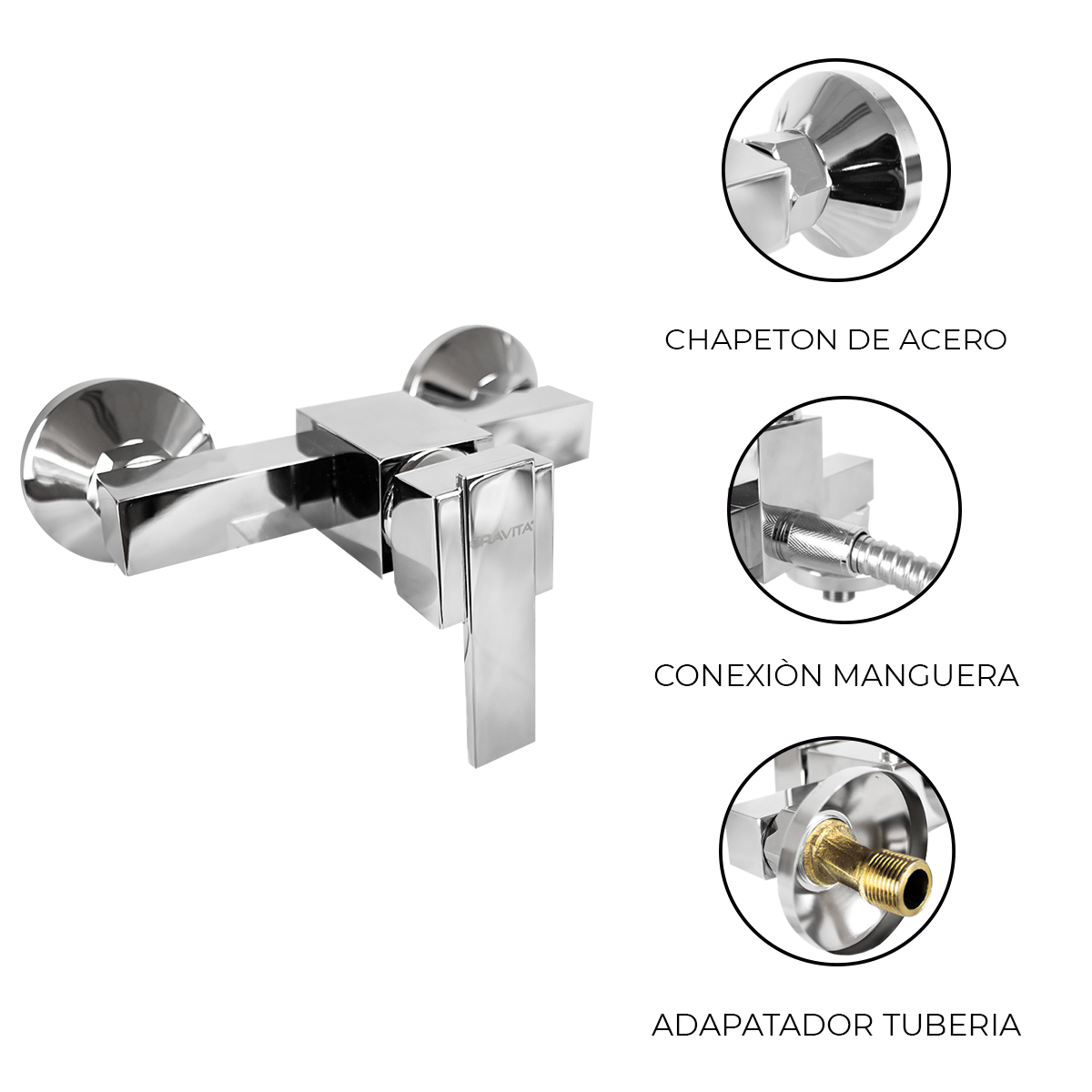 Set Juego De Regadera De Telefono y Monomando Marca Gravita