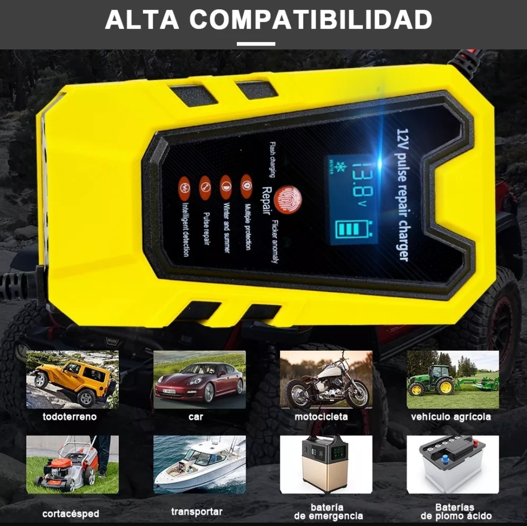 Cargador Inteligente De 12v Para Batería De Auto/motocicleta