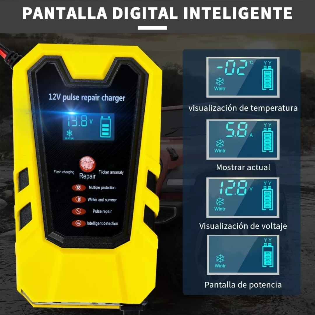 Cargador Inteligente De 12v Para Batería De Auto/motocicleta