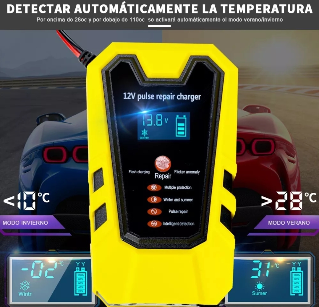 Cargador Inteligente De 12v Para Batería De Auto/motocicleta