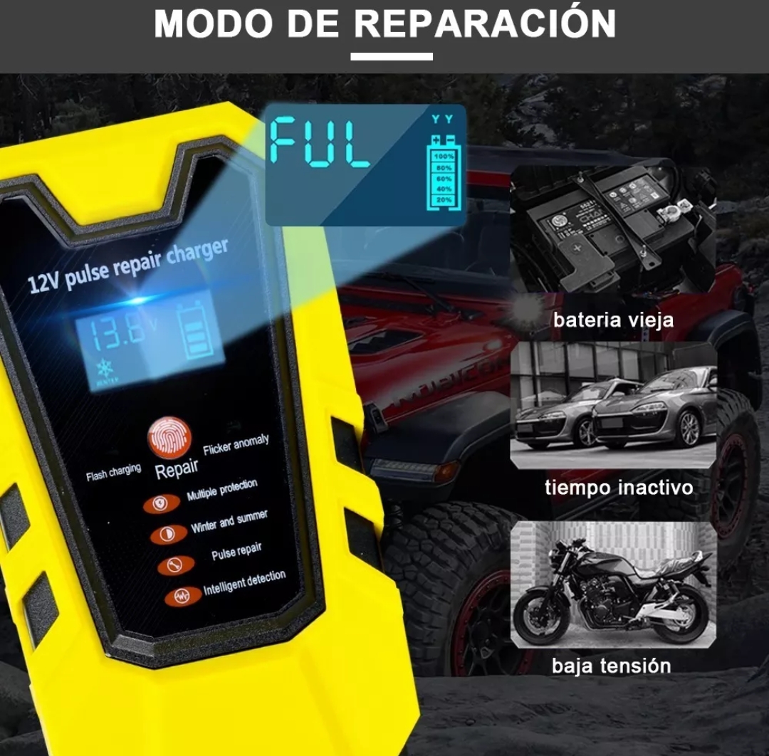 Cargador Inteligente De 12v Para Batería De Auto/motocicleta