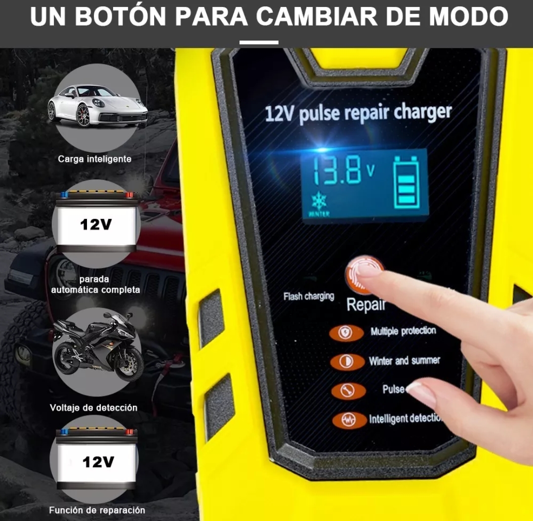Cargador Inteligente De 12v Para Batería De Auto/motocicleta
