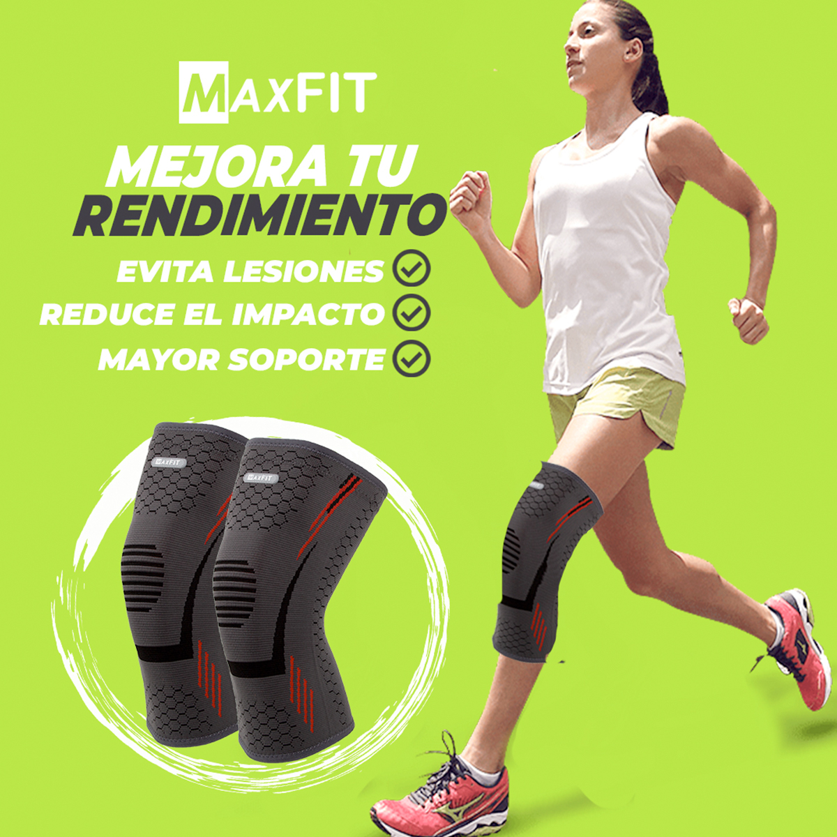 Par de Rodilleras deportivas de compresión MAXFIT/Modelo HX940