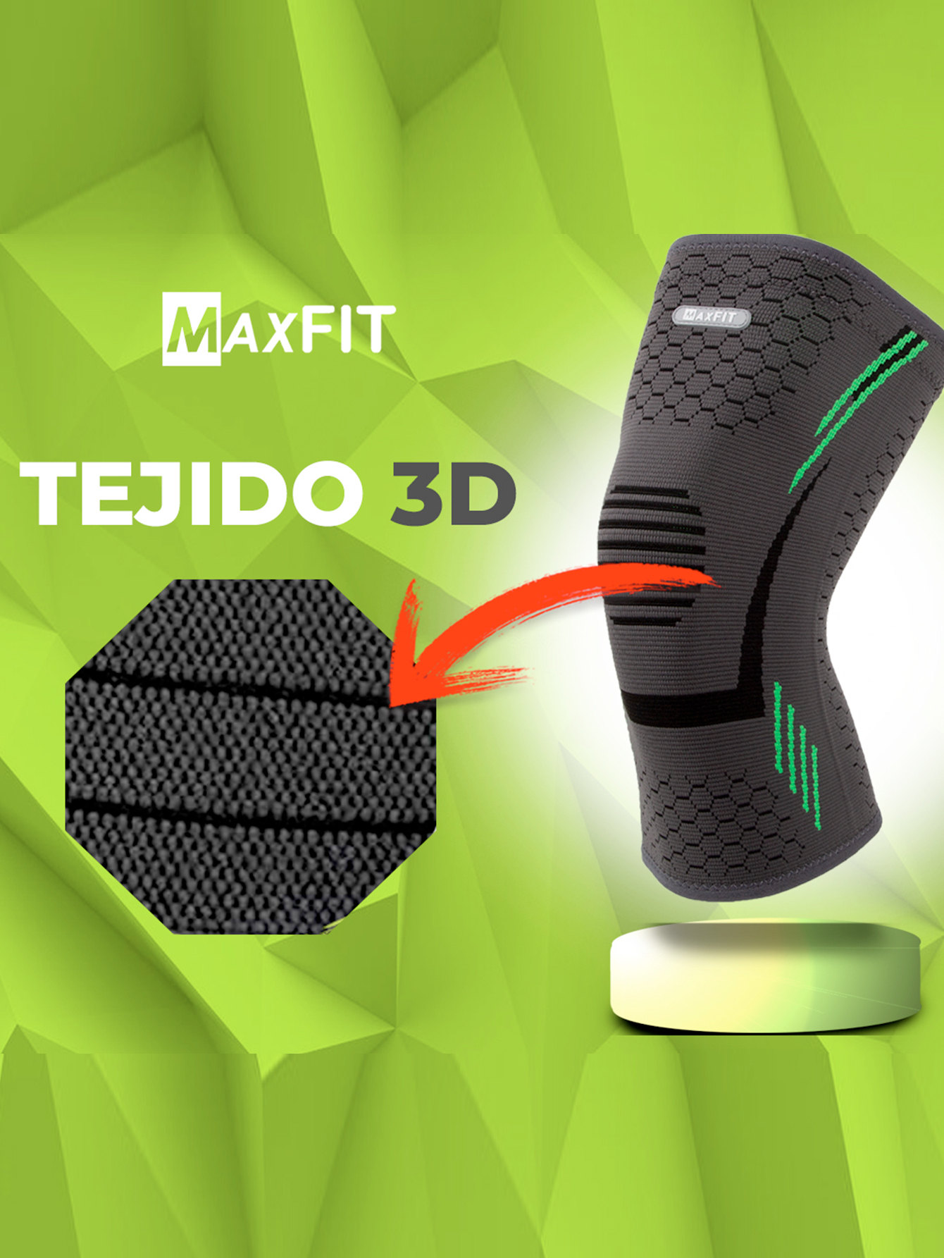 Par de Rodilleras deportivas de compresión MAXFIT/Modelo HX940