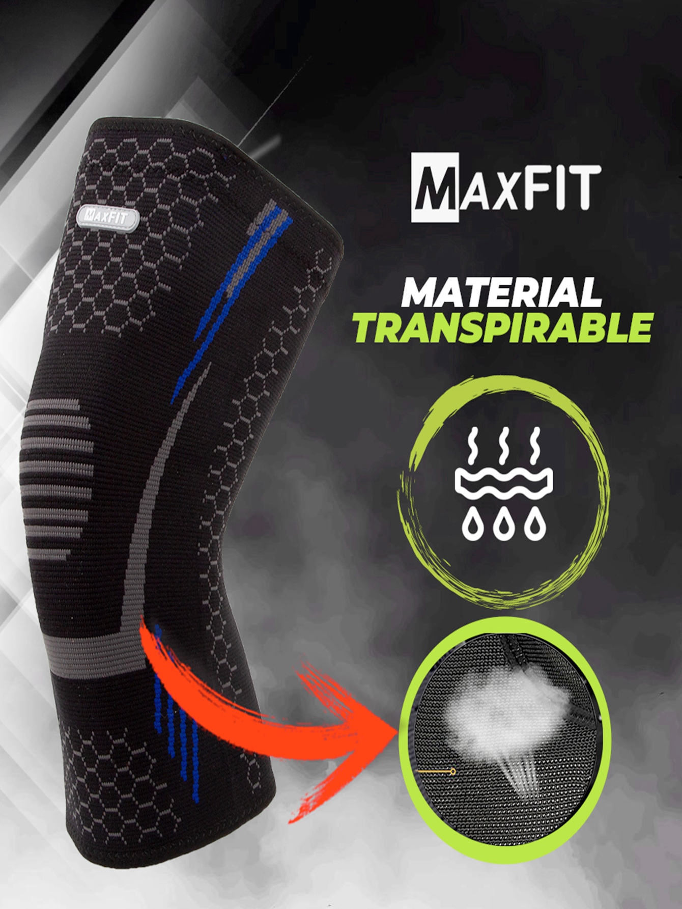 Par de Rodilleras deportivas de compresión MAXFIT/Modelo HX940