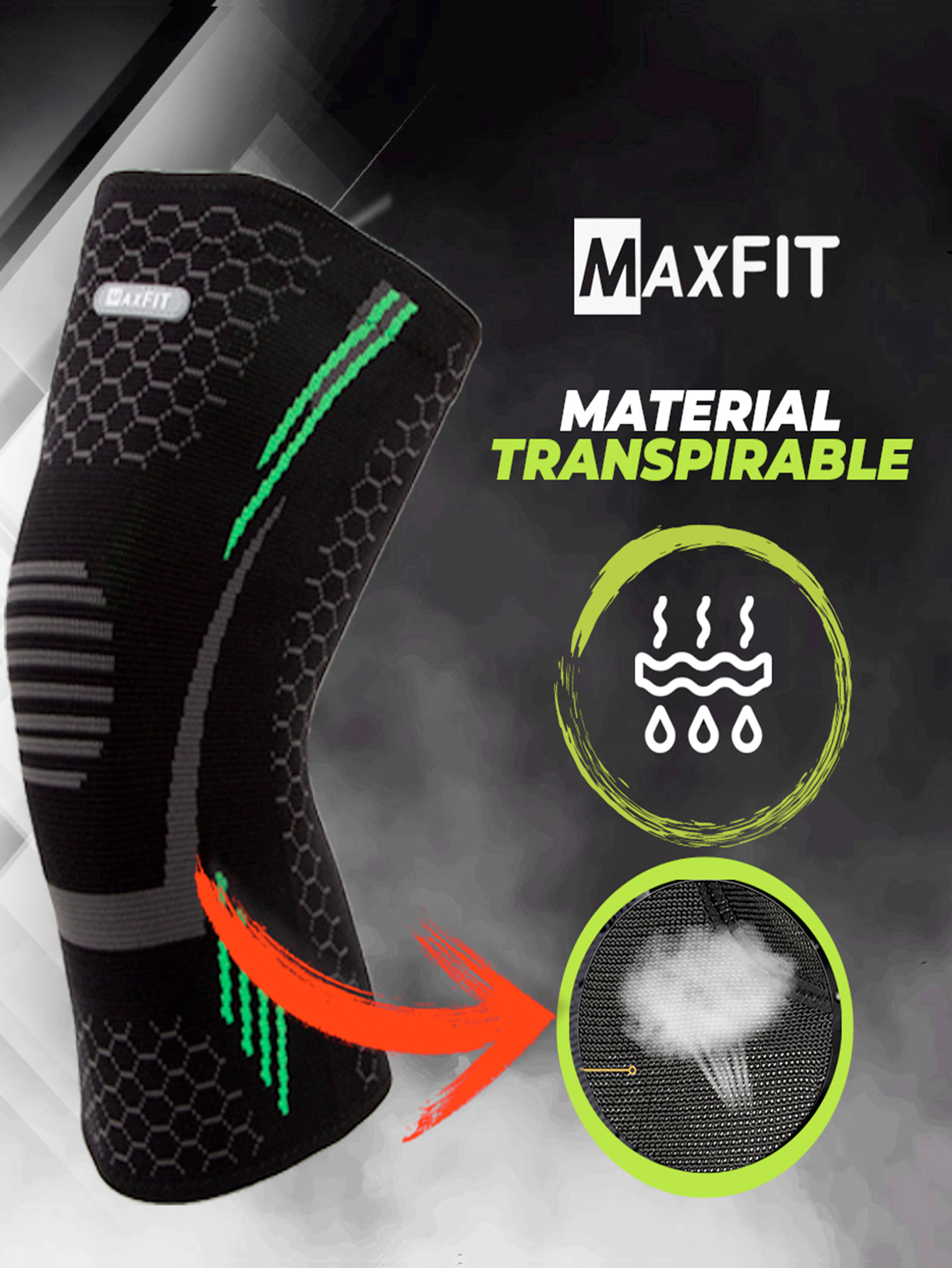Par de Rodilleras deportivas de compresión MAXFIT/Modelo HX940