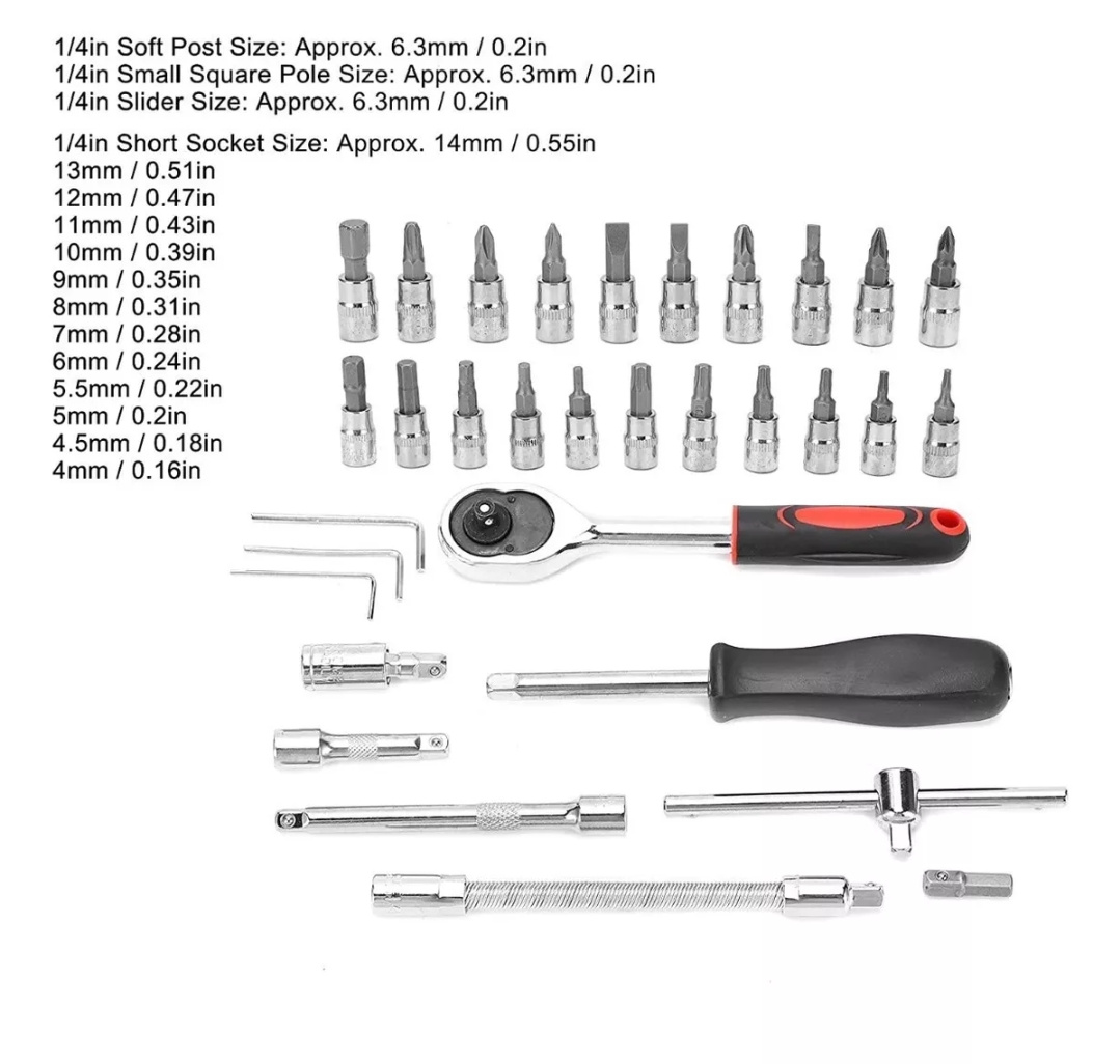 Kit De Herramientas Mecanica 46 Pz Con Desarmador Y Matraca