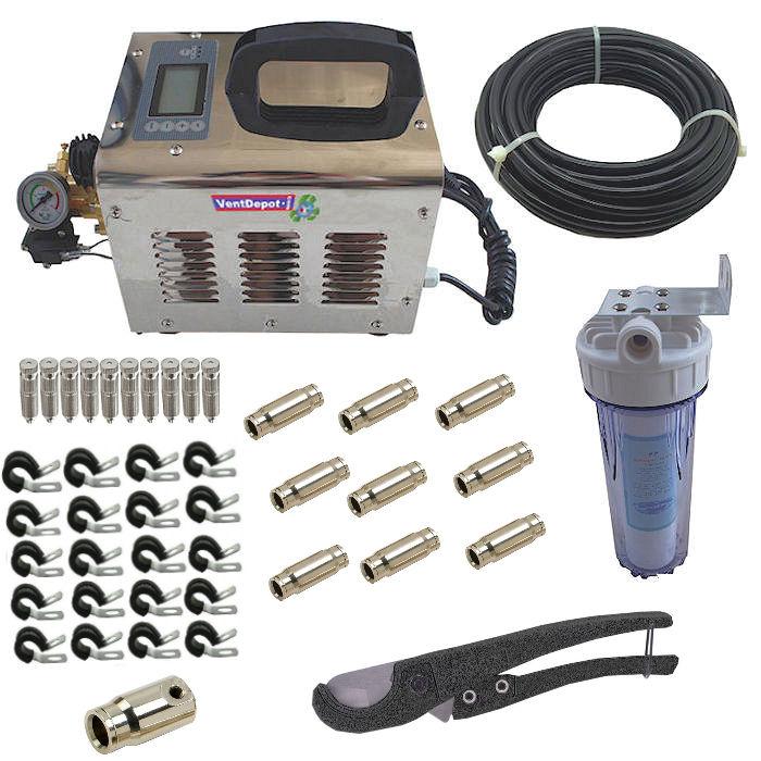 Nebulizadores para Alta Presión MXPNZ-011-1 100m 55 Boquillas 3,0 LPM 0,75 Kw 1,02 Hp 110V 1F 60Hz PressNebulizer.