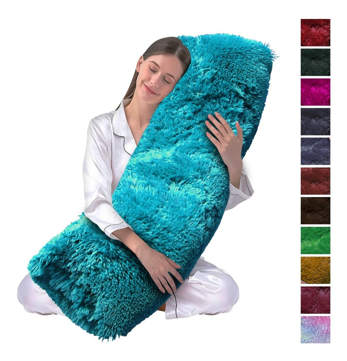 Almohada Cojín Pelo Largo Suave Decorativo Abrazable Grande