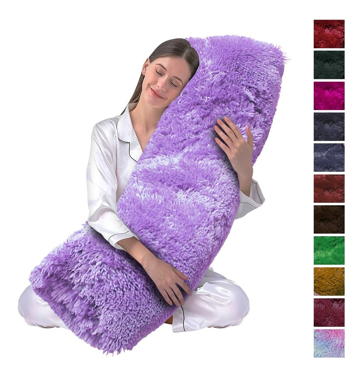 Almohada Cojín Pelo Largo Suave Decorativo Abrazable Grande