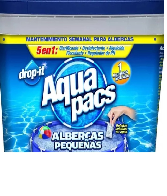 Mantenimiento Semanal Para Albercas 5 En1 Drop-It Aquapacs 50 Pzas