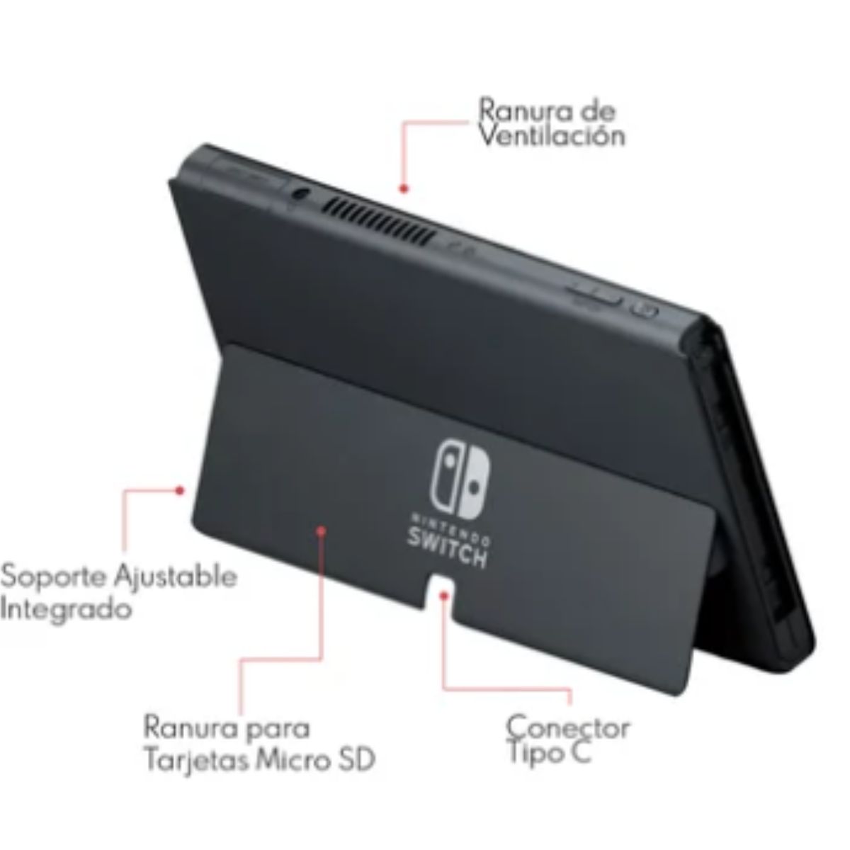 Combo Nintendo Switch OLED 64GB Standard + 2 Controloes Para Nintendo USB-A Red and Blue 