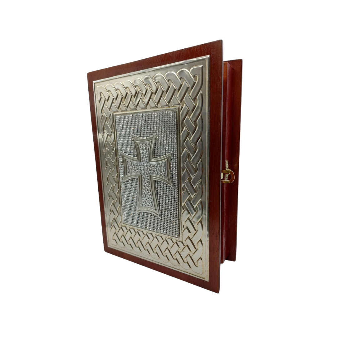 Biblia Latinoamericana Con Caja De Madera Cruz Modelo 1