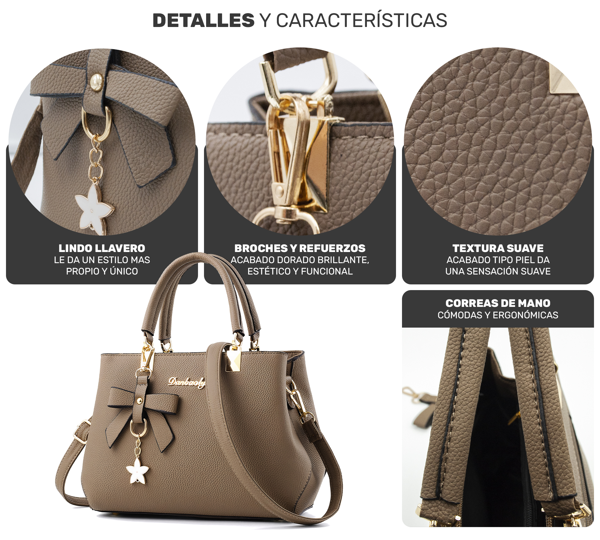 BOLSA DE MANO PARA MUJER BOLSO DE MODA AL HOMBRO CROSSBODY ELEGANTE CASUAL