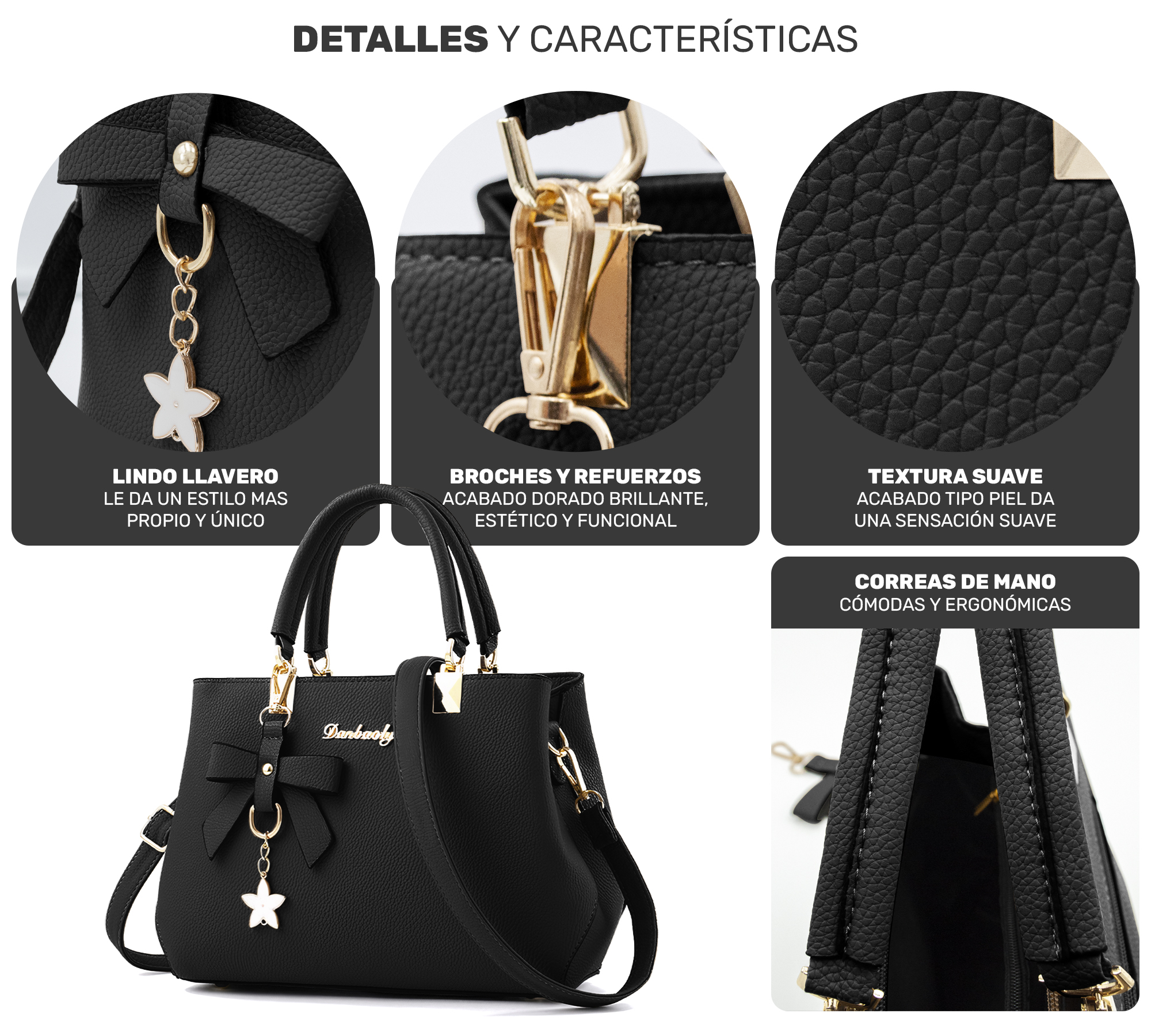 BOLSA DE MANO PARA MUJER BOLSO DE MODA AL HOMBRO CROSSBODY ELEGANTE CASUAL