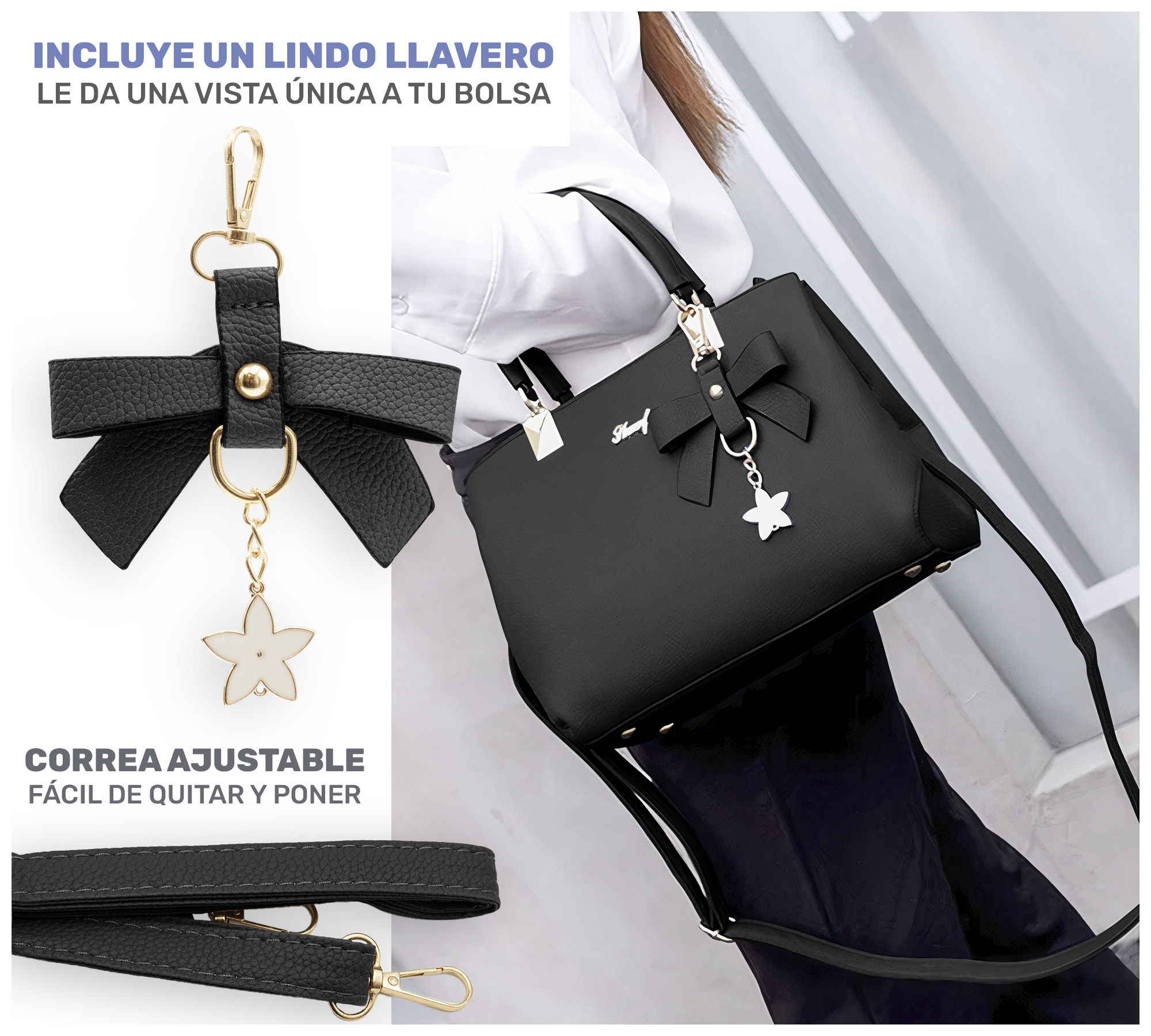  ALARION Bolsos y bolsos de mano para mujer, bolso de hombro  para mujer, bolso de mano de diseñador, 1-negro : Ropa, Zapatos y Joyería