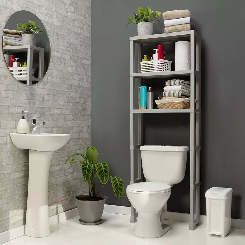 Mueble Organizador Baño Rack Estante Sanitario De Plastico