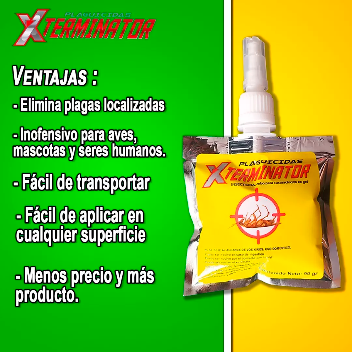 Insecticida para cucarachas tipo Cebo gel Cucarachicida 90 gramos