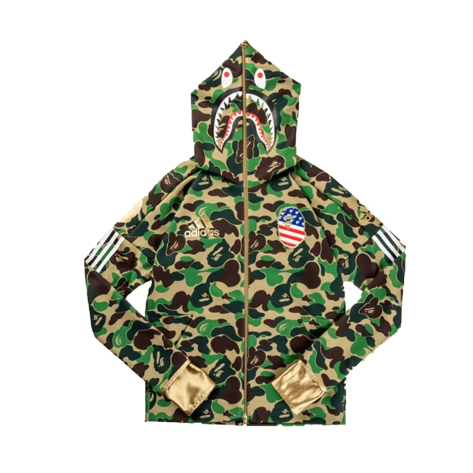 BAPE x Adidas SB Shark Hoodie Green