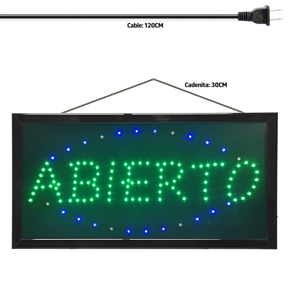 Letrero Led Luminoso ABIERTO para Negocio / Master/ ML-LET-ABIERTO
