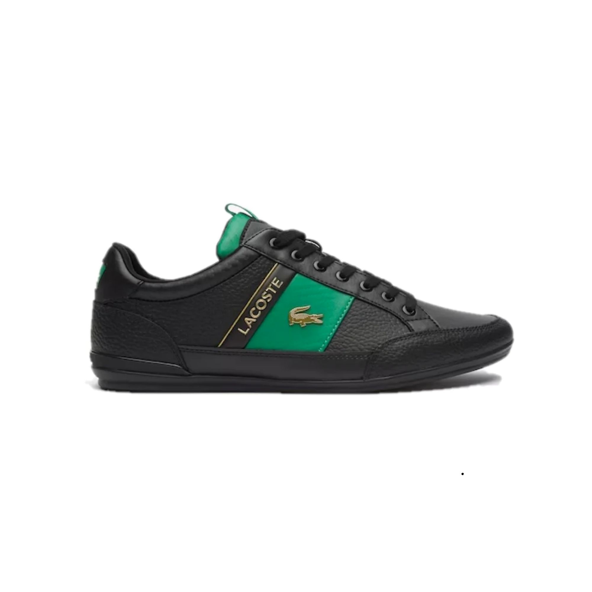Tenis Lacoste Chaymon 0120 Negro con Verde Hombre Originales 740CMA00431B4