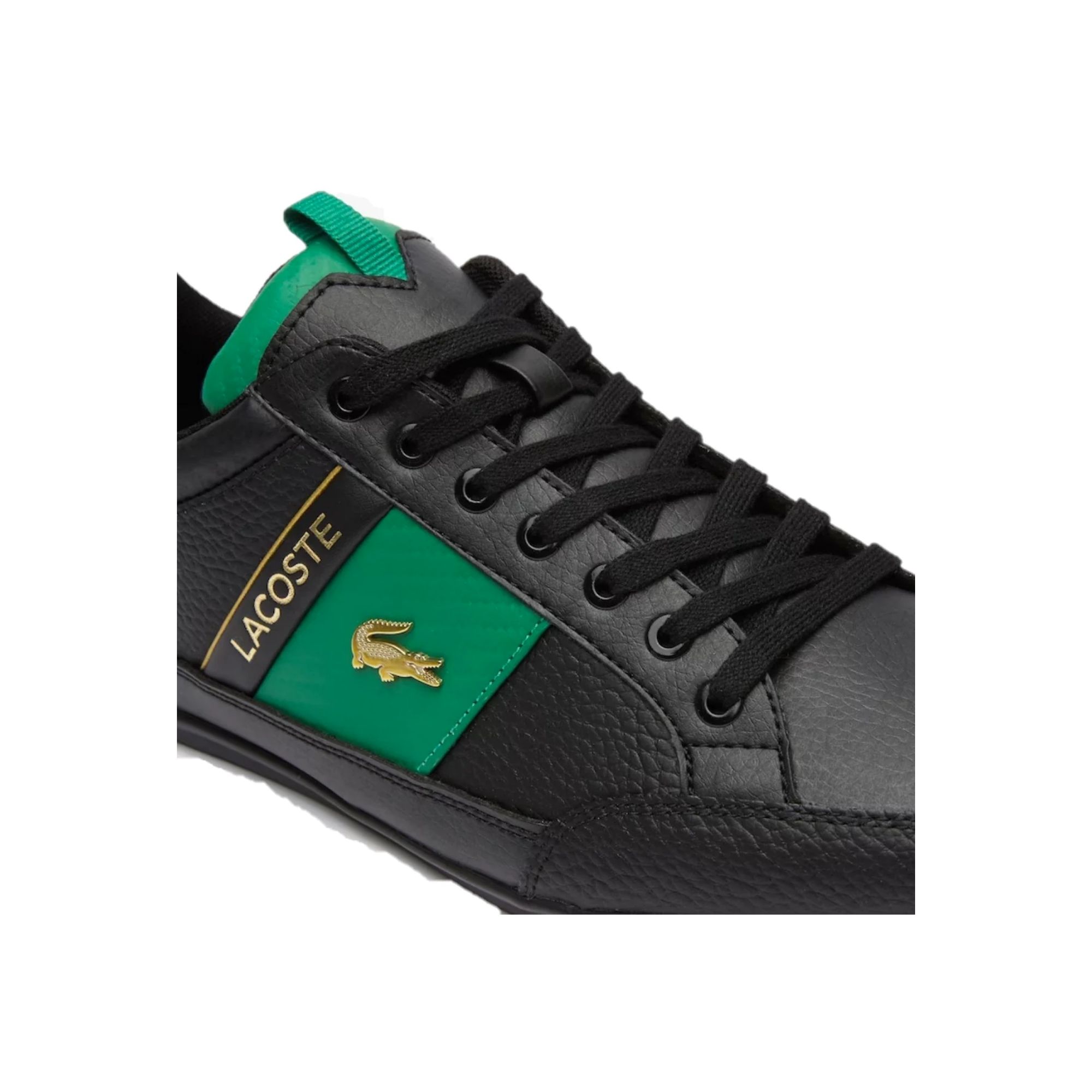 Tenis Lacoste Chaymon 0120 Negro con Verde Hombre Originales 740CMA00431B4