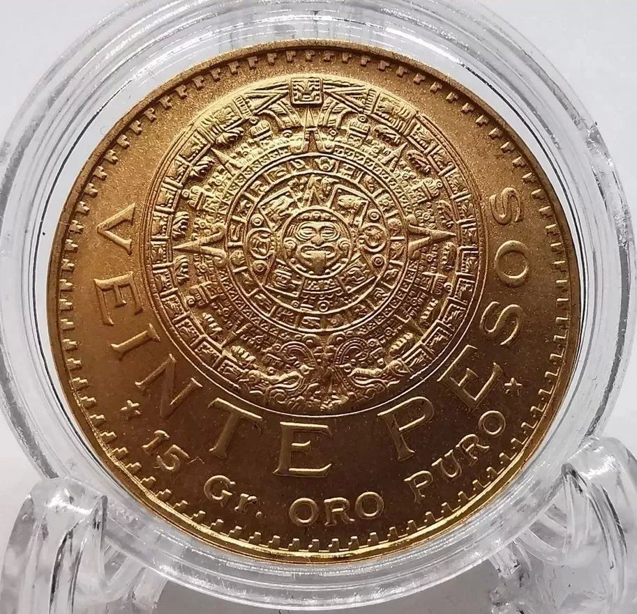 Moneda Azteca Oro $20 pesos Original 1959 Sin Circular Nueva.