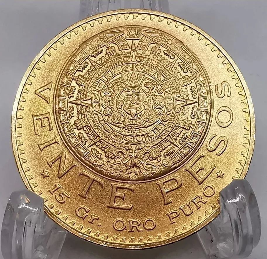 Moneda Azteca Oro $20 pesos Original 1959 Sin Circular Nueva