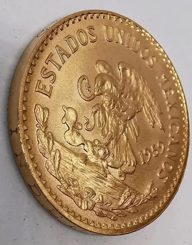 Moneda Azteca Oro $20 pesos Original 1959 Sin Circular Nueva