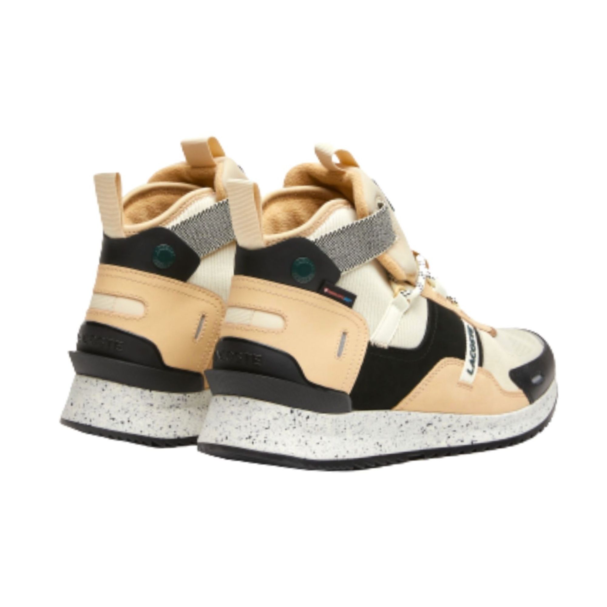 Tenis Lacoste Run Breaker Cuero Color-Pop Beige con Negro Hombre Originales 744SMA0111454