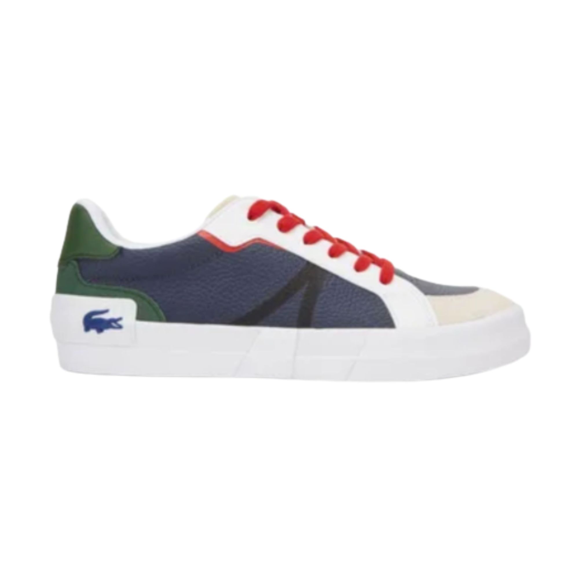 Tenis Lacoste L004 222 SMA LTH Azul con Blanco Colores Hombre Originales 744SMA0077J18