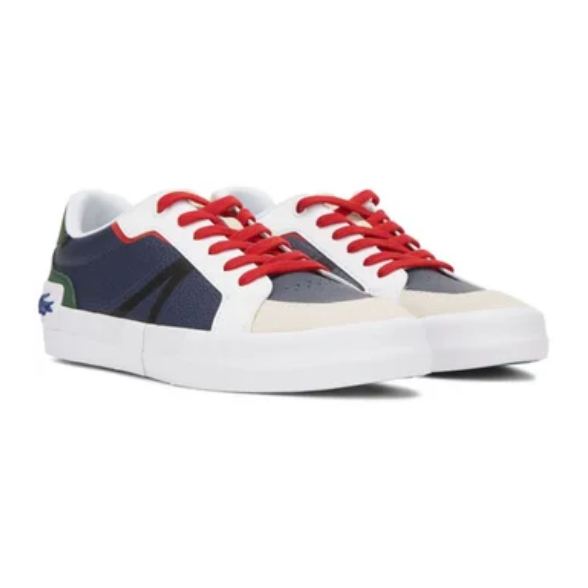 Tenis Lacoste L004 222 SMA LTH Azul con Blanco Colores Hombre Originales 744SMA0077J18