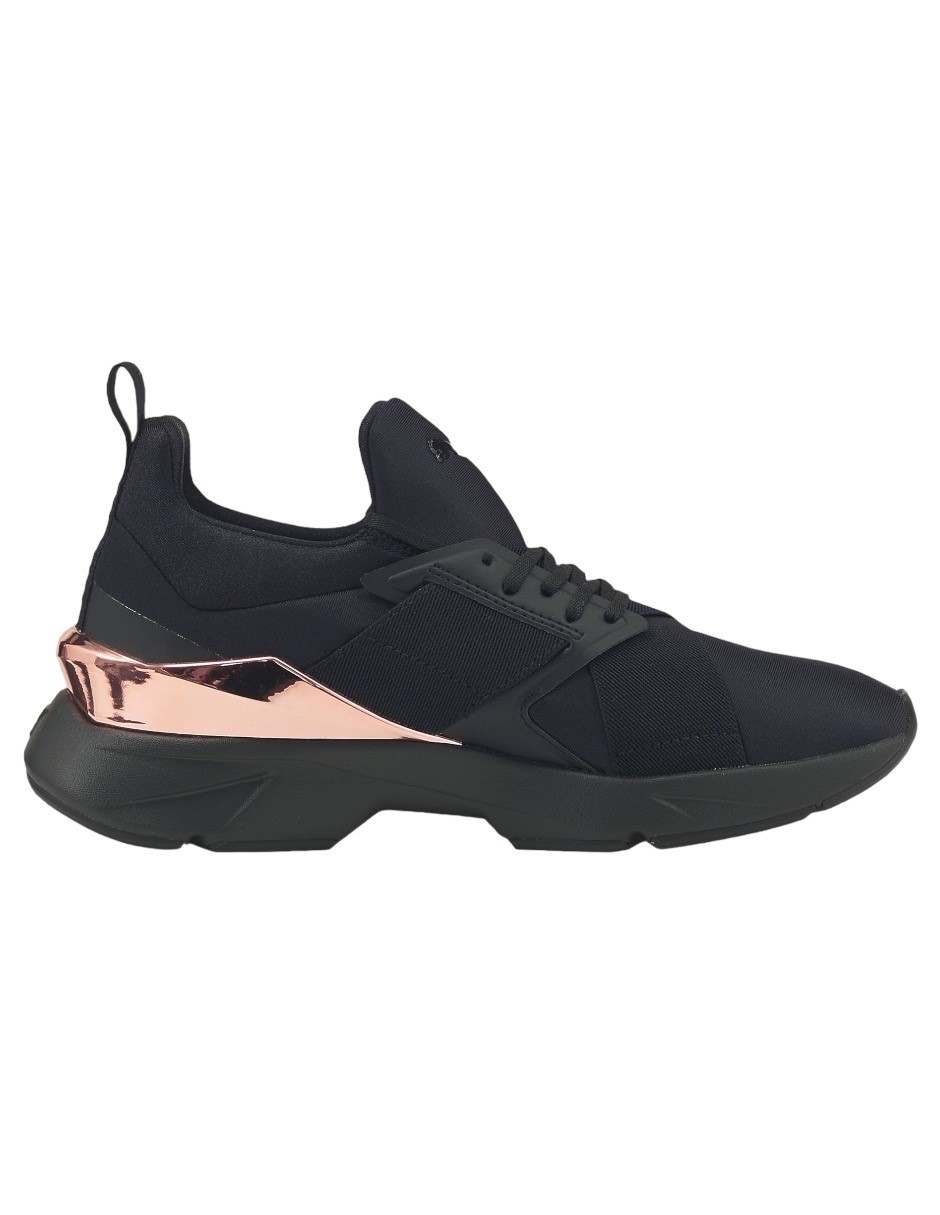 TENIS PUMA MUSE X5 METALLIC NEGRO CON ROSA DORADO