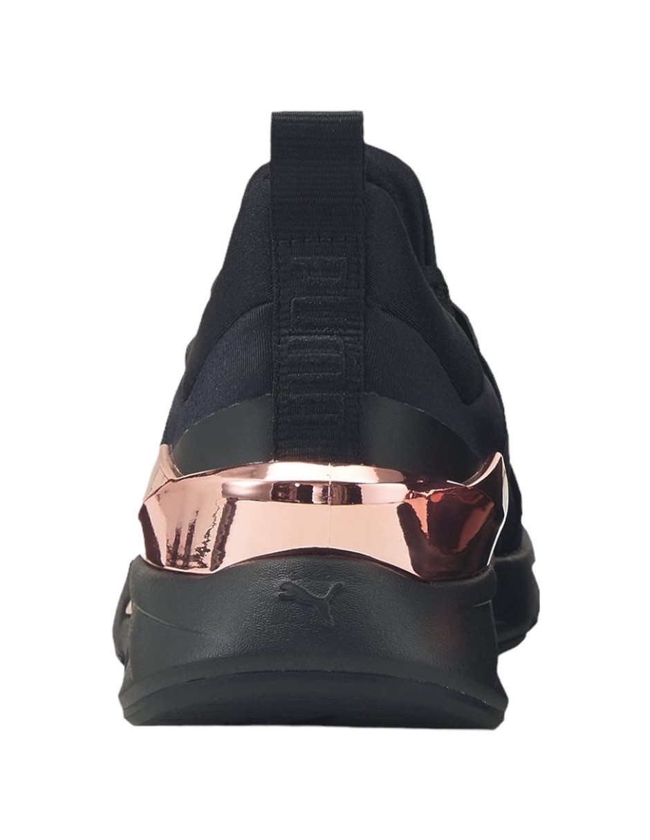 TENIS PUMA MUSE X5 METALLIC NEGRO CON ROSA DORADO