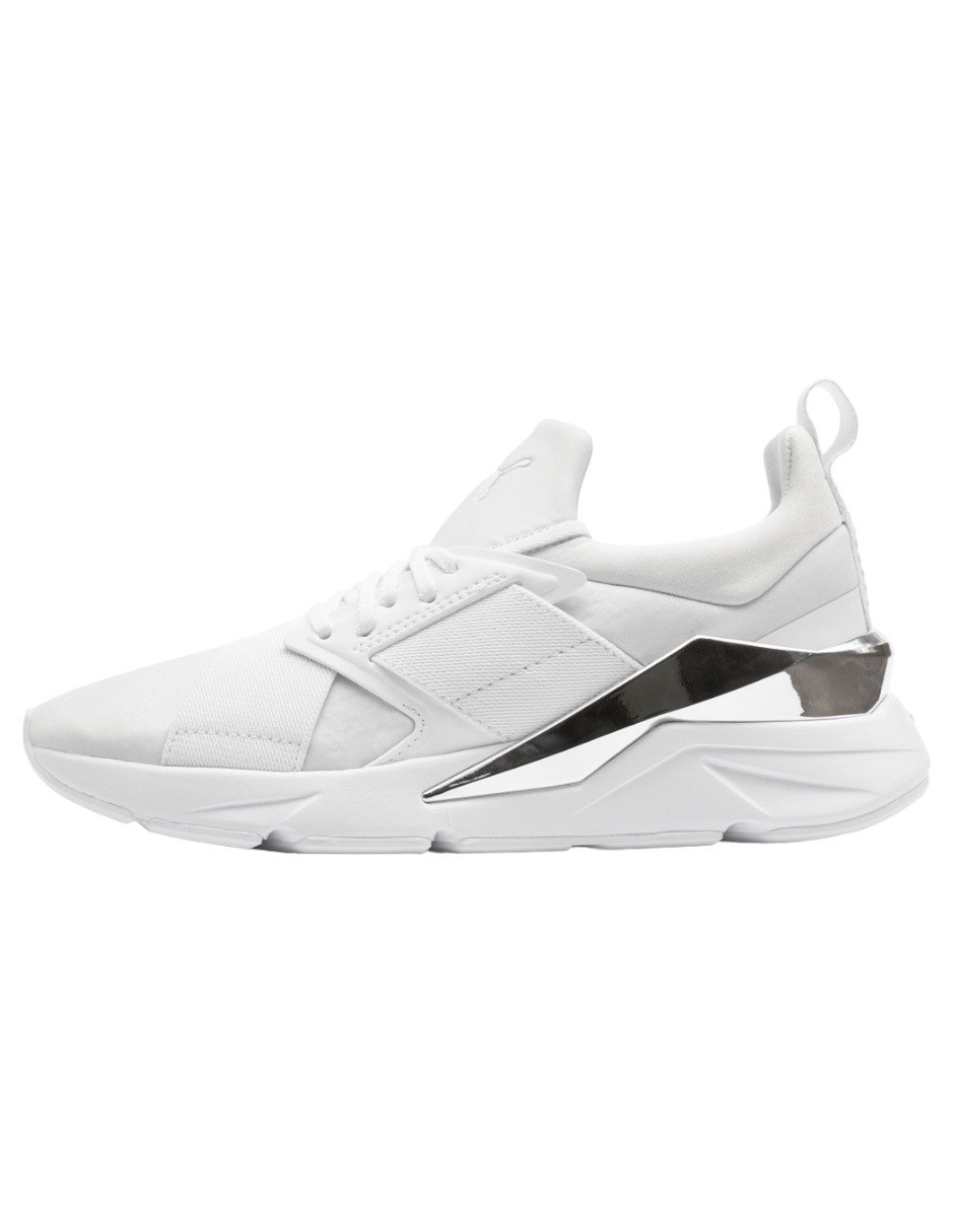 TENIS PUMA MUSE X5 METALLIC BLANCO CON PLATEADO